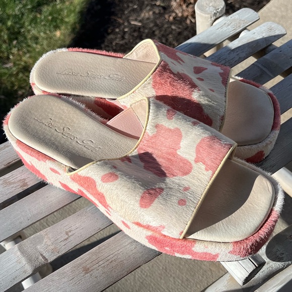 Lisa Says Gah 38 Dakota platform pink cow sandal heel shoe - Picture 4 of 6